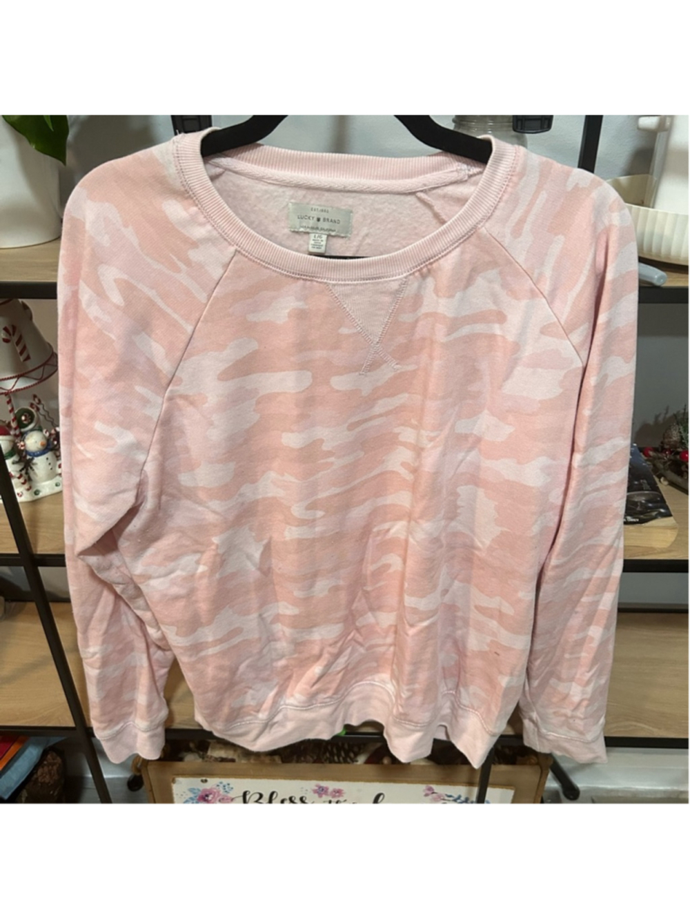 Lucky Brand Light Pink Camouflage Top